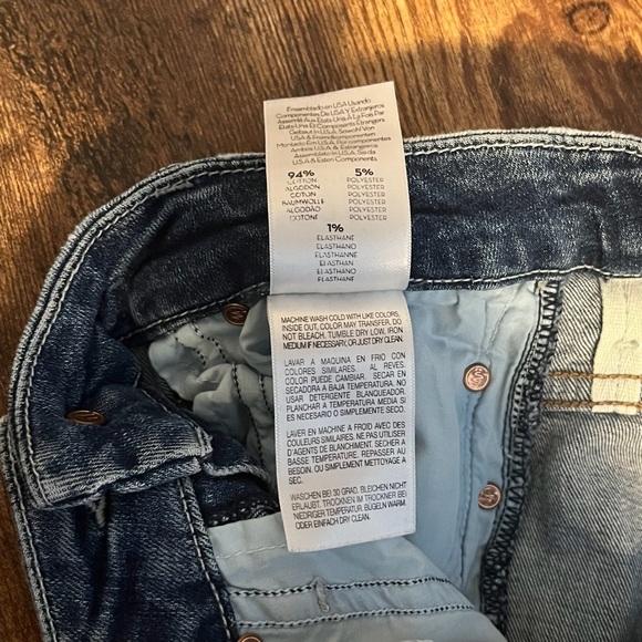 Mother Denim Looker High Waisted Skinny Jeans | Knee Rips, Ankle Fray, Size 25 - Picture 7 of 9